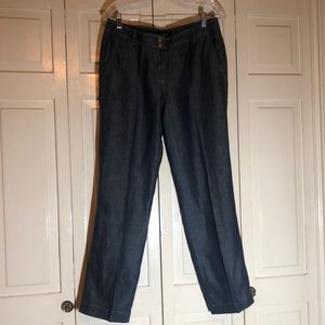Talbots Signature Petites Linen Denim Look Wide Leg SZ 8P